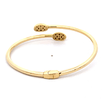Pulsera de Oro Amarillo 18K Apertura Central con Micropiedras Incoloras