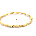 Pulsera de Oro Amarillo 18K Esclava Espiral con Tallado Laberinto