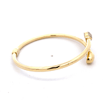 Pulsera de Oro Amarillo 18K Apertura Central con Micropiedras Incoloras