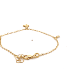 Pulsera de Oro Amarillo 18K Labrada con Mariposa y Punto de Luz