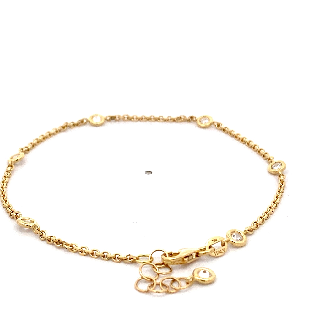 Pulsera de Oro Amarillo 18K Rolo con Puntos de Luz