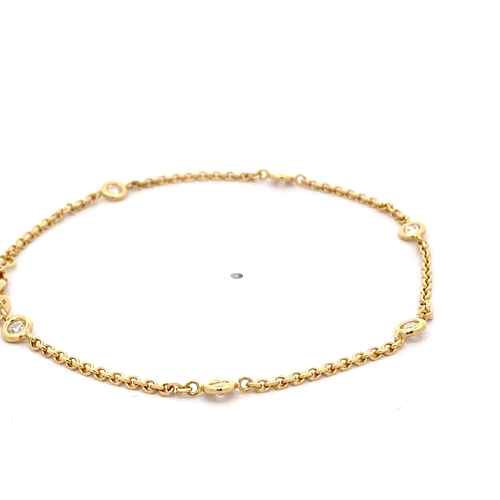 Pulsera de Oro Amarillo 18K Rolo con Puntos de Luz
