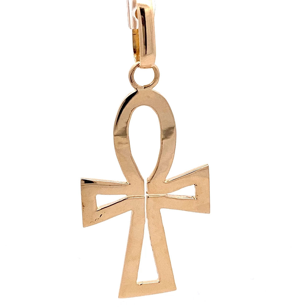 Colgante de Oro Amarillo 18K Cruz Egipcia Calada