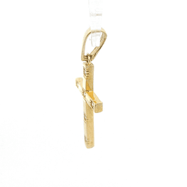 Colgante de Oro Amarillo 18K Cruz con Micropiedras Incoloras