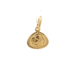 Colgante de Oro Amarillo 18K Tallado Ángel de la Guarda
