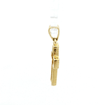 Colgante de Oro Amarillo 18K Cruz Calada con Micropiedra Incolora