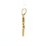 Colgante de Oro Amarillo 18K Cruz Calada con 1 Piedra Incolora