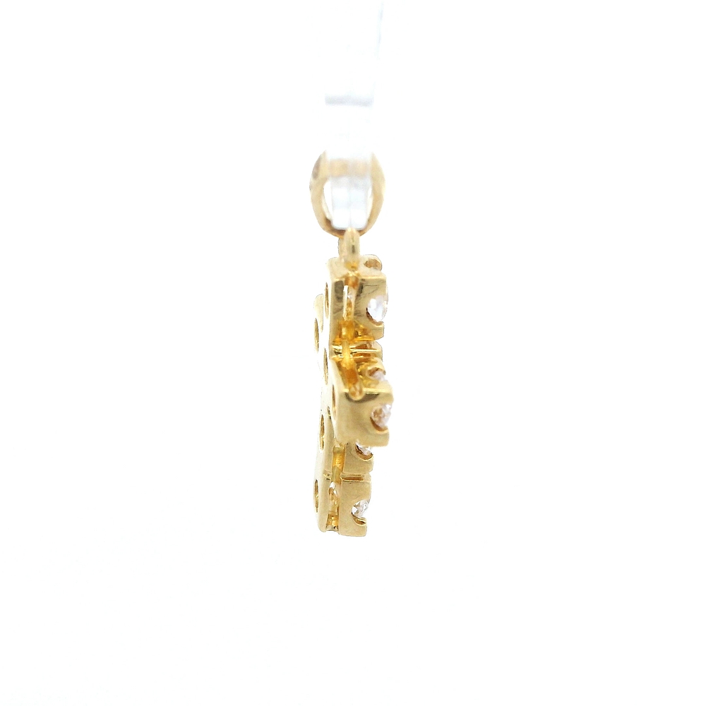 Colgante de Oro Amarillo 18K Cruz con Piedras Incoloras