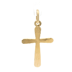 Colgante de Oro Amarillo 18K Cruz Tallada con Valier
