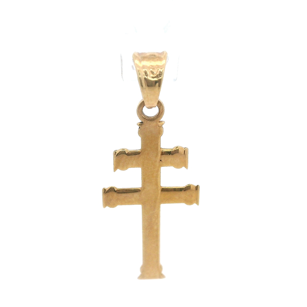 Colgante de Oro Amarillo 18K Cruz de Caravaca con Valier