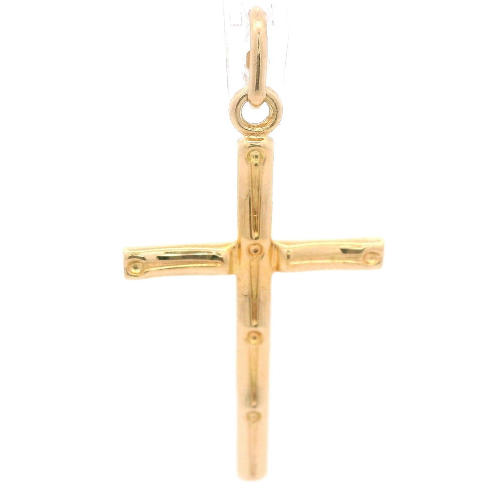 Colgante de Oro Amarillo 18K Cruz Tronco de Árbol con Valier
