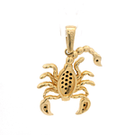 Colgante de Oro Amarillo 18K Escorpión con Piedras Negras