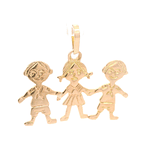 Colgante de Oro Amarillo 18K Niños Tallados con Valier