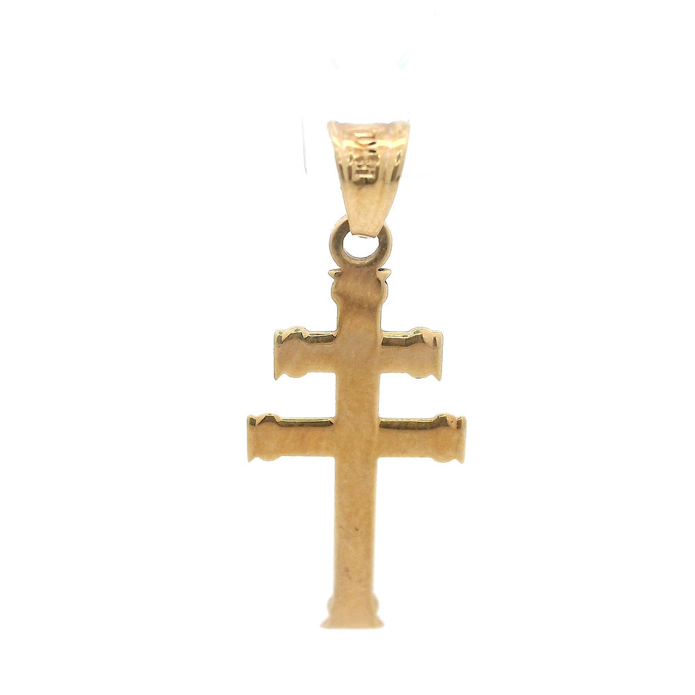 Colgante de Oro Amarillo 18K Cruz de Caravaca con Valier