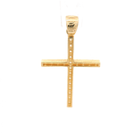 Colgante de Oro Amarillo 18K Cruz con Micropiedras Incoloras