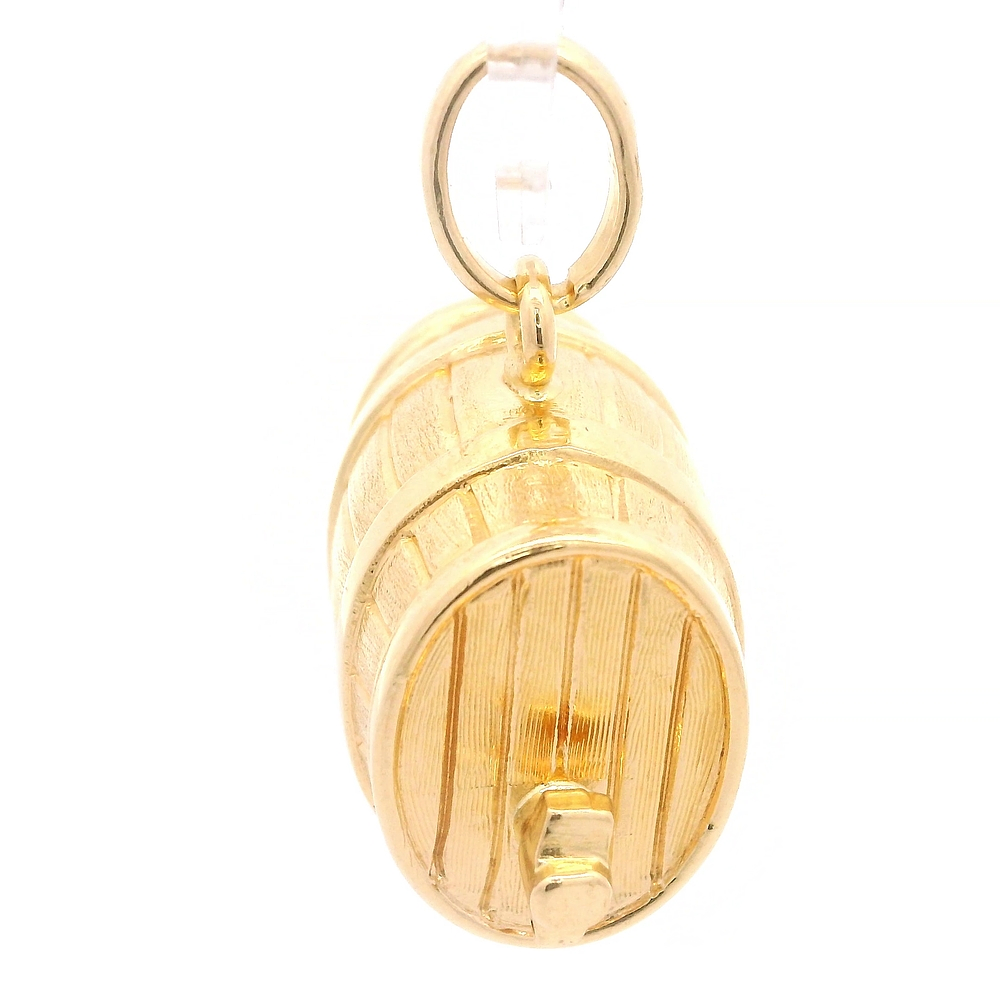 Colgante de Oro Amarillo 18K Barril Tallado Bombe