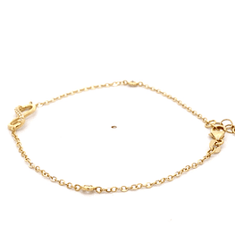 Pulsera de Oro Amarillo 18K Labrada con Dije Infinito y Punto de Luz
