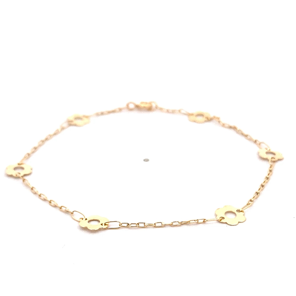Pulsera de Oro Amarillo 18K Limada con Piedras Azules Ojo de Gato