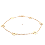 Pulsera de Oro Amarillo 18K Limada con Piedras Azules Ojo de Gato