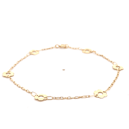 Pulsera de Oro Amarillo 18K Limada con Piedras Azules Ojo de Gato
