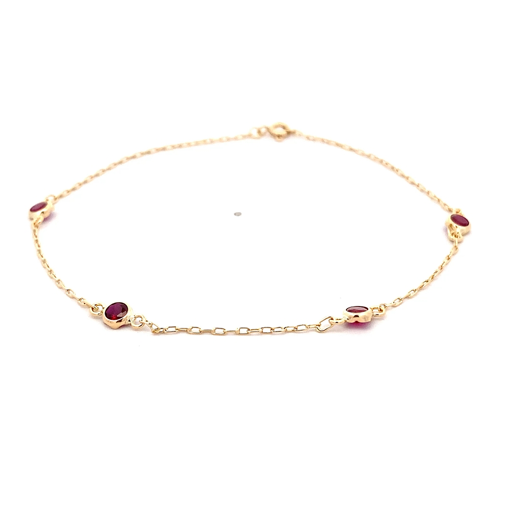 Pulsera de Oro Amarillo 18K Limada con Puntos de Luz