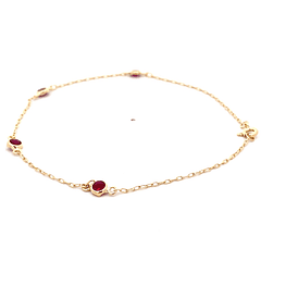 Pulsera de Oro Amarillo 18K Limada con Puntos de Luz