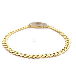 Pulsera de Oro Amarillo 18K Groumet con Micropiedras Incoloras