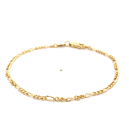 Pulsera de Oro Amarillo 18K Figaro 3x1