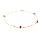 Pulsera de Oro Amarillo 18K Limada con Puntos de Luz