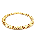 Pulsera de Oro Amarillo 18K Barbada Doble Entrelazada