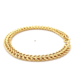 Pulsera de Oro Amarillo 18K Barbada Doble Entrelazada