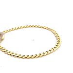 Pulsera de Oro Amarillo 18K Groumet con Micropiedras Incoloras