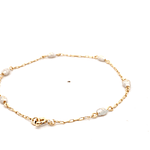 Pulsera de Oro Amarillo 18K Limada con Piedra Tornasol