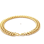 Pulsera de Oro Amarillo 18K Barbada Doble Entrelazada