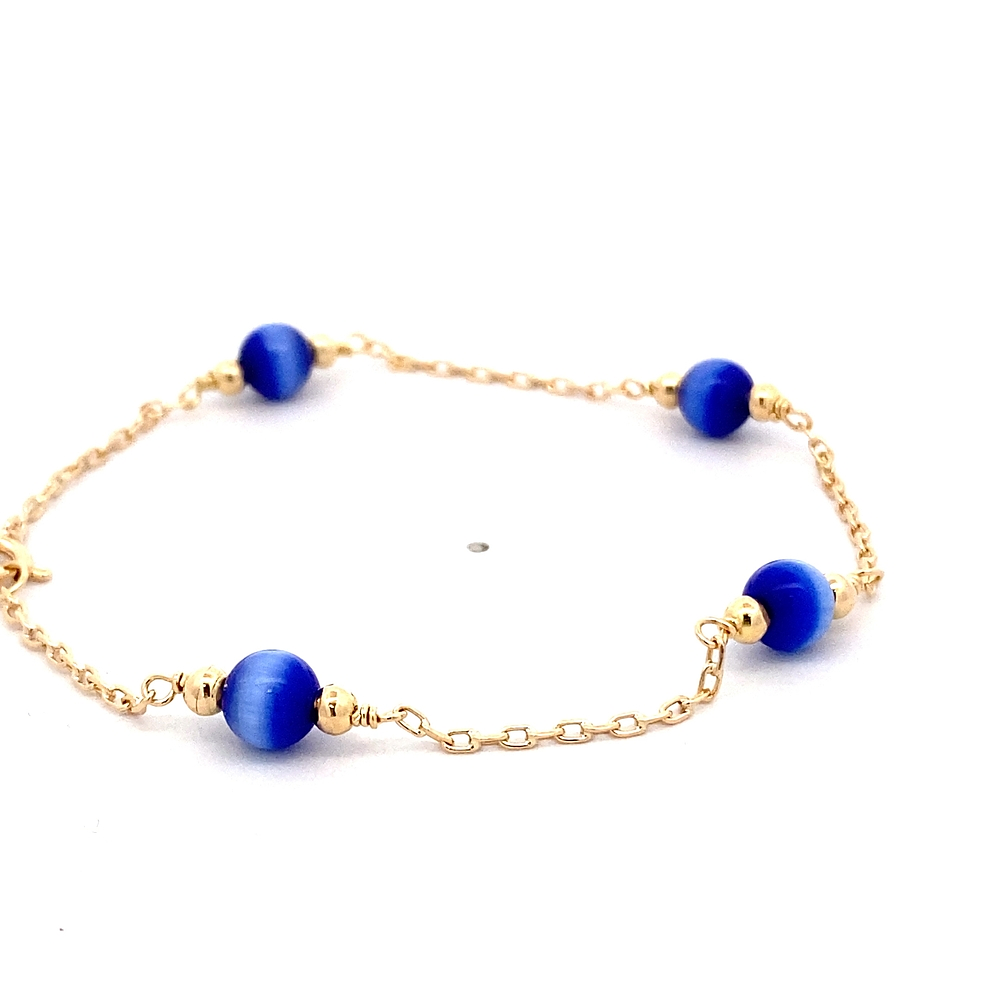 Pulsera de Oro Amarillo 18K Limada con Dijes Flores