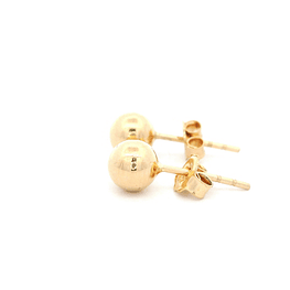 Aros de Oro Amarillo 18K Esfera Lisa N5