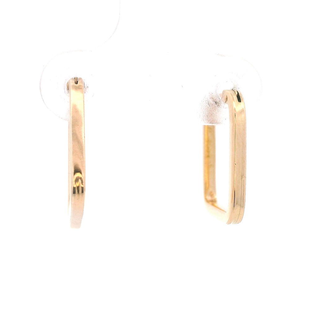 Aros de Oro Amarillo 18K Tubular Cuadrado Plano