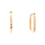 Aros de Oro Amarillo 18K Tubular Cuadrado Plano