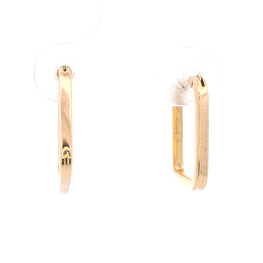 Aros de Oro Amarillo 18K Tubular Cuadrado Plano