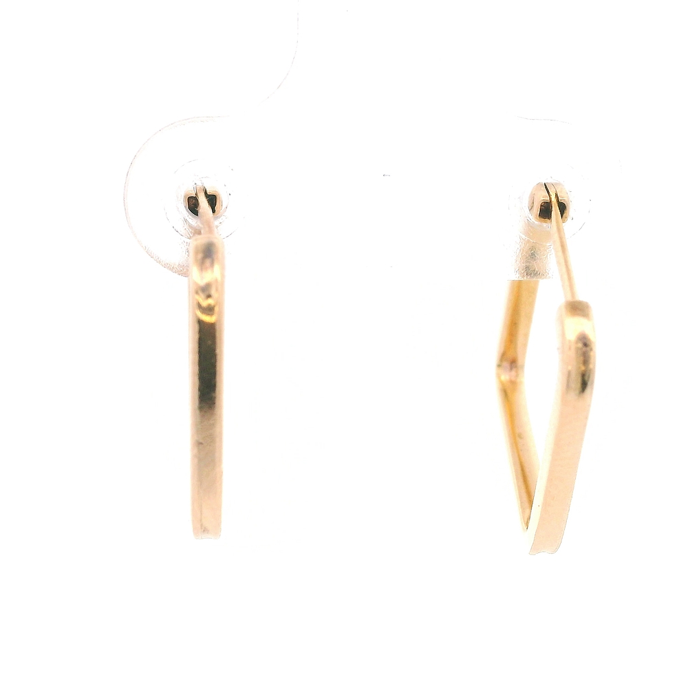 Aros de Oro Amarillo 18K Tubular Cuadrado Plano