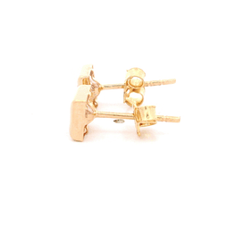 Aros de Oro Amarillo 18K Rombo con 1 Piedra Incolora