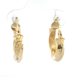 Aros de Oro Amarillo 18K Espiral Diseño Laberinto