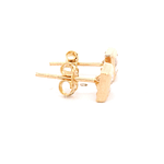 Aros de Oro Amarillo 18K Rombo con 1 Piedra Incolora