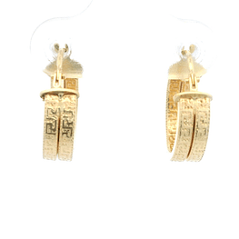 Aros de Oro Amarillo 18K Huggies con Diseño Laberinto