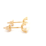 Aros de Oro Amarillo 18K Pistilos con 1 Perla