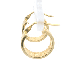 Aros de Oro Amarillo 18K Huggies con Diseño Laberinto