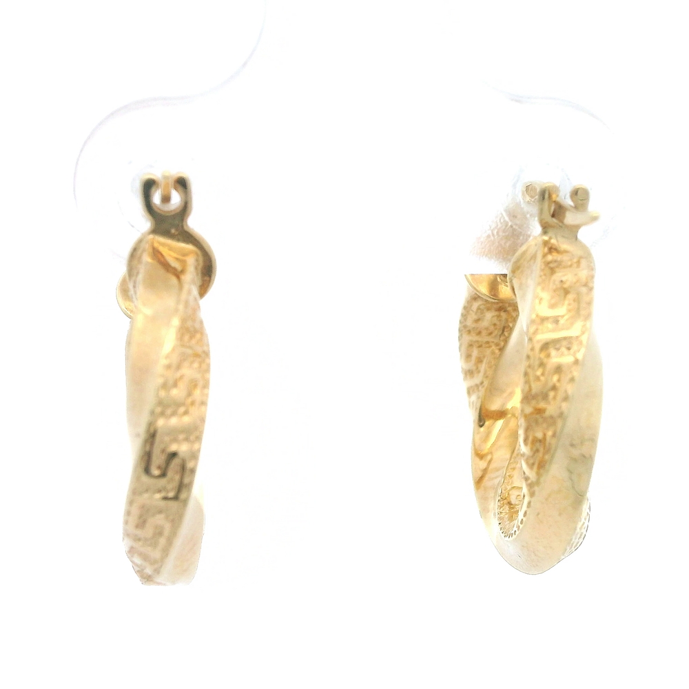 Aros de Oro Amarillo 18K Espiral Diseño Laberinto