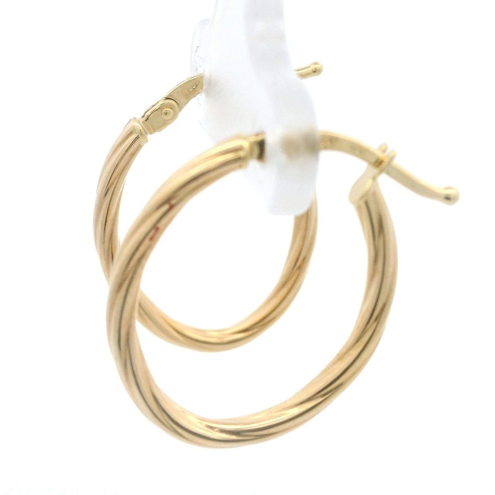 Aros de Oro Amarillo 18K Trenzados Ovalados