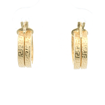 Aros de Oro Amarillo 18K Huggies con Diseño Laberinto