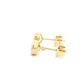 Aros de Oro Amarillo 18K Punto de Luz con 1 Piedra Incolora